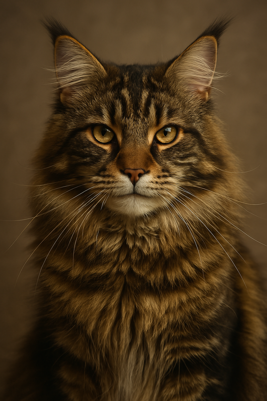 tabby cat or maine coon