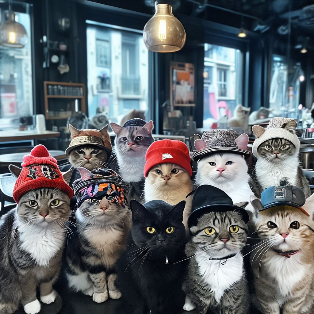 Cats wearing hats