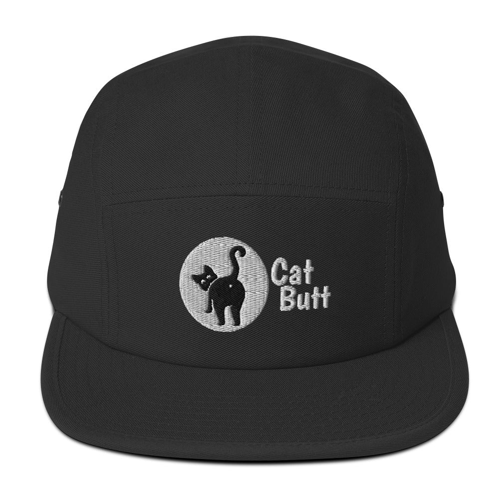 5 panel cat butt hat - black