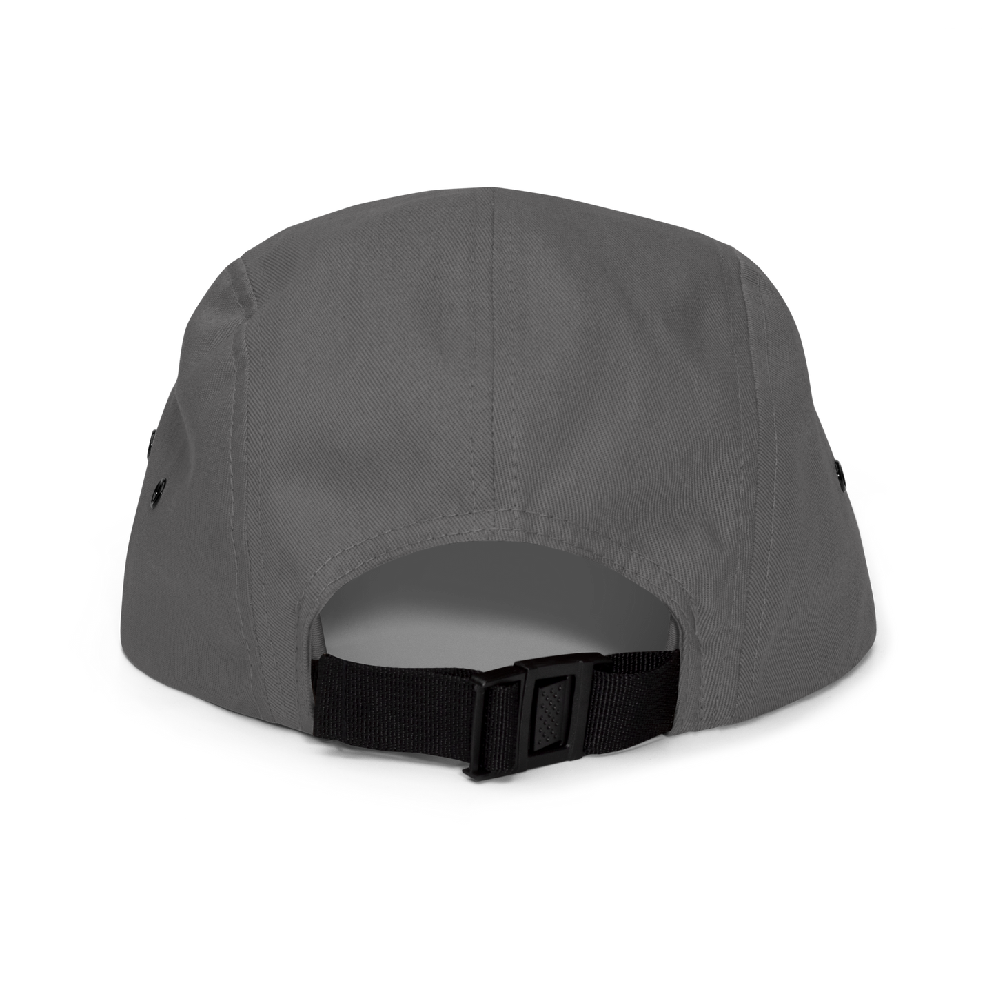 Gray cap with a black strap on a white background -  grey