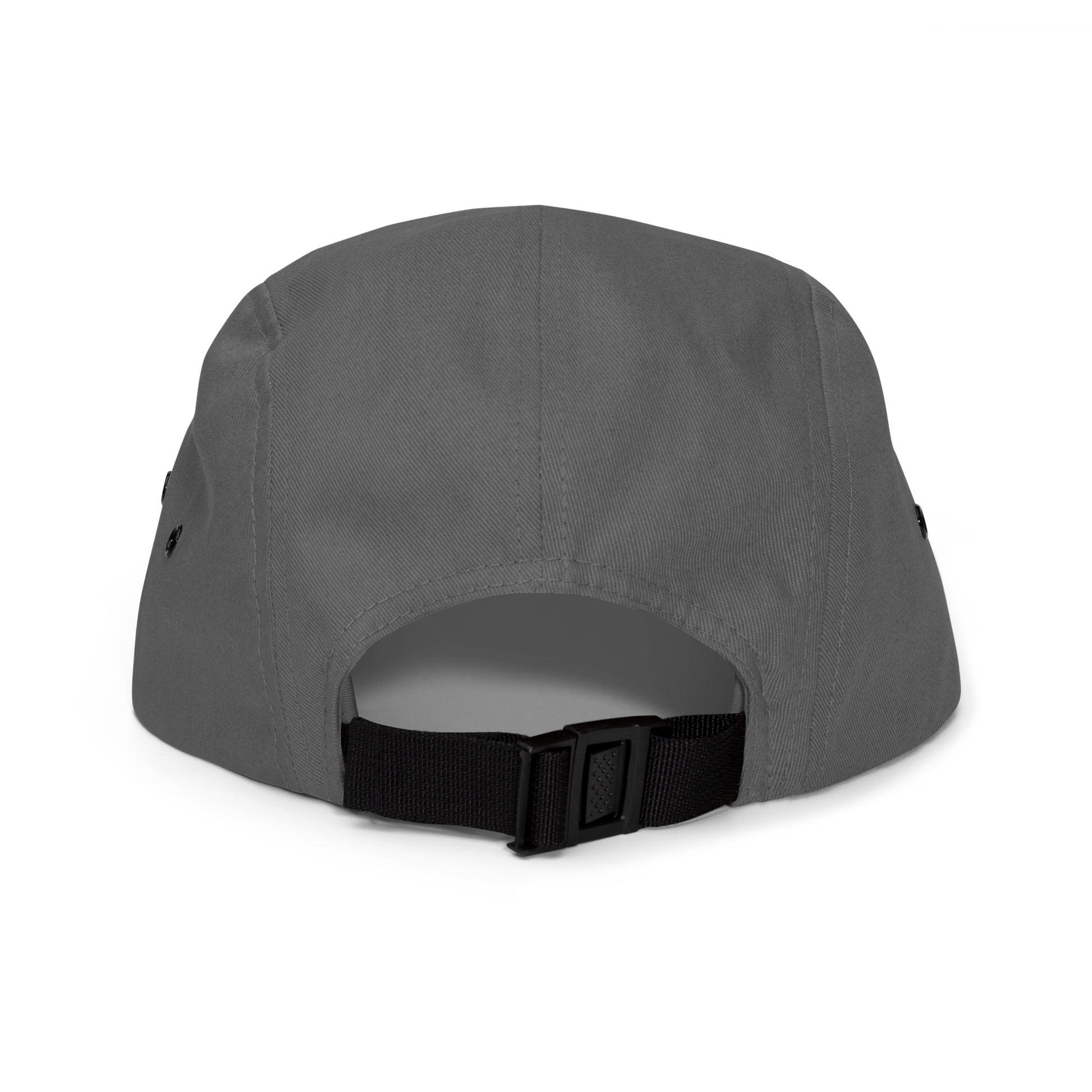 Gray cap with a black strap on a white background -  grey