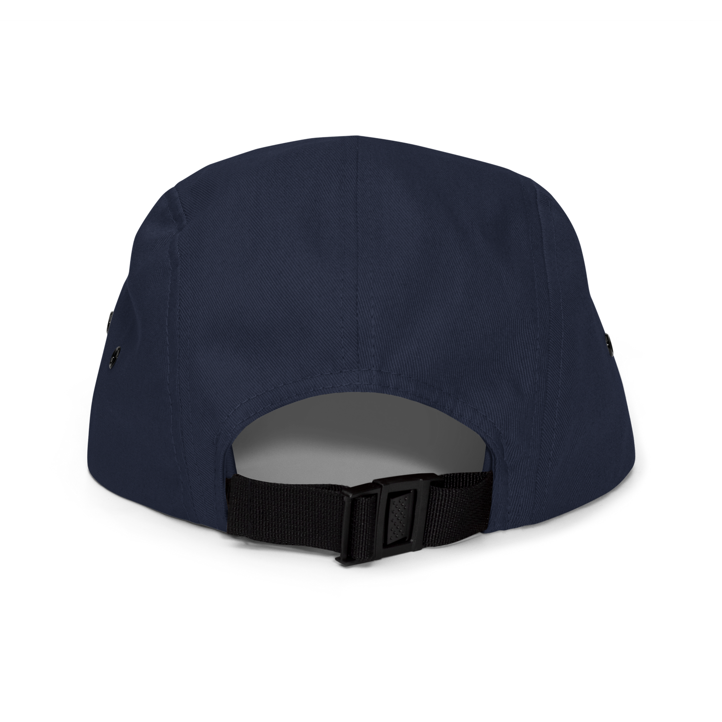 Navy blue cap with a black strap on a white background - navy