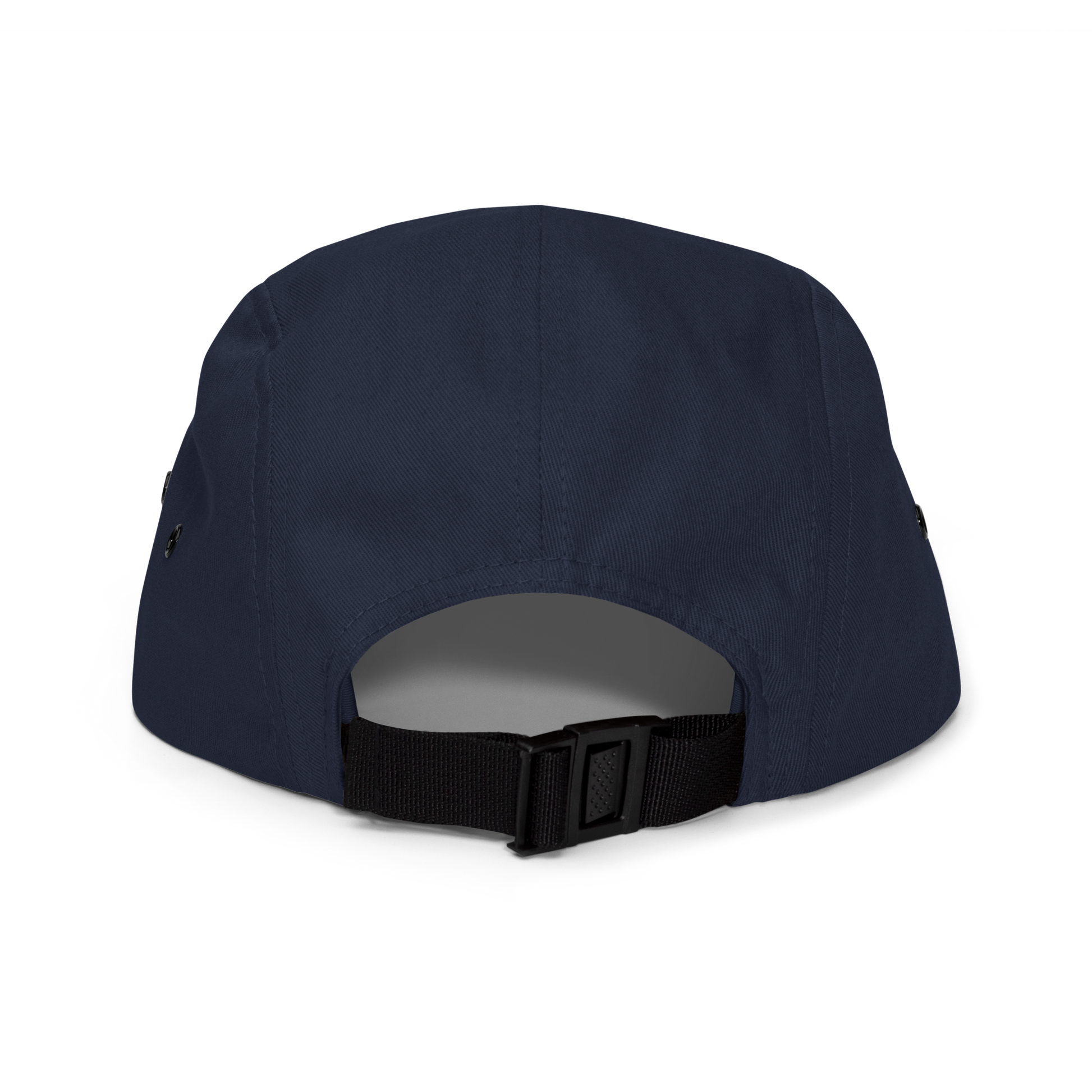 Navy blue cap with a black strap on a white background - navy