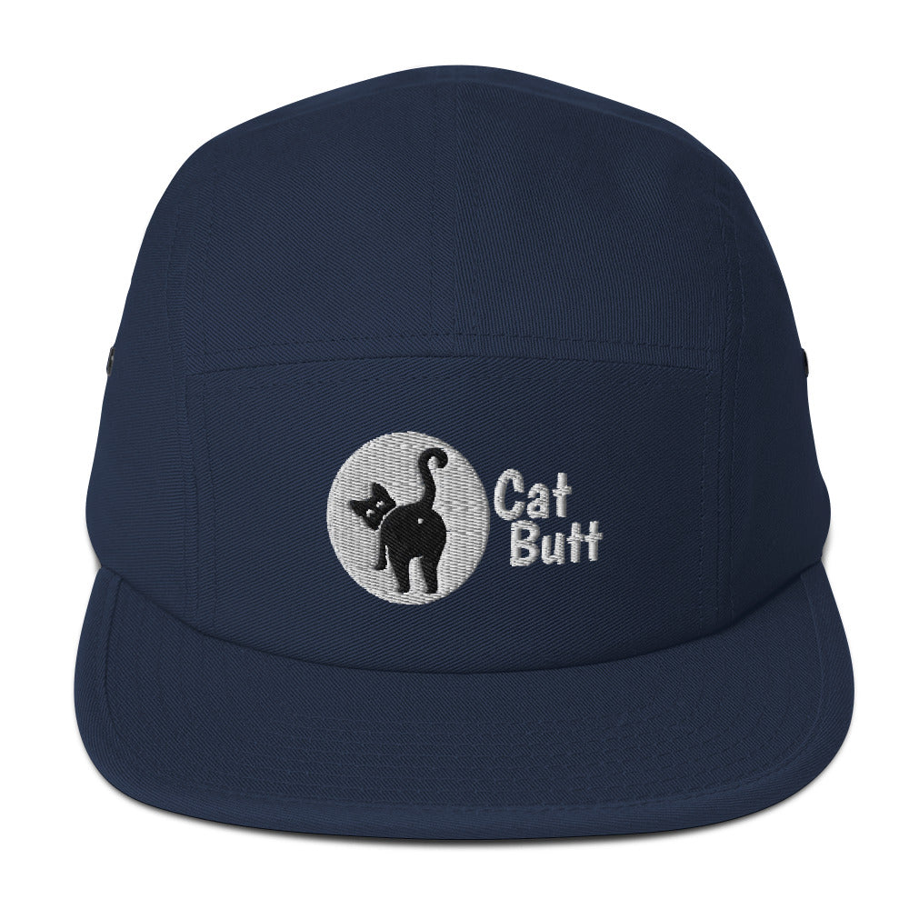 5 panel cat butt hat - navy