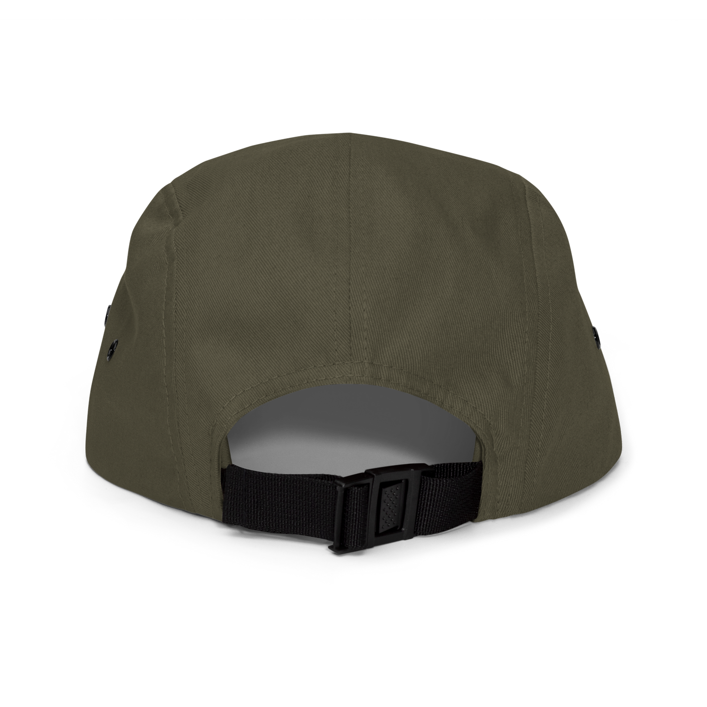 Green cap with a black strap on a white background - olive