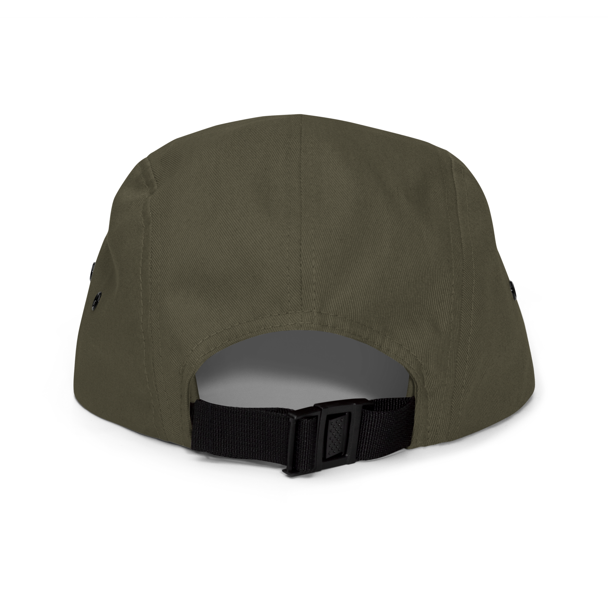 Green cap with a black strap on a white background - olive