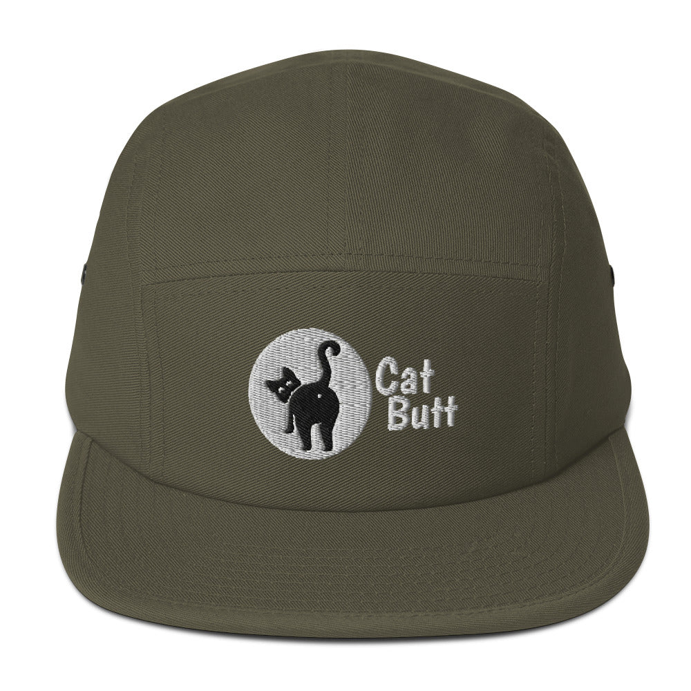 5 panel cat butt hat - olive