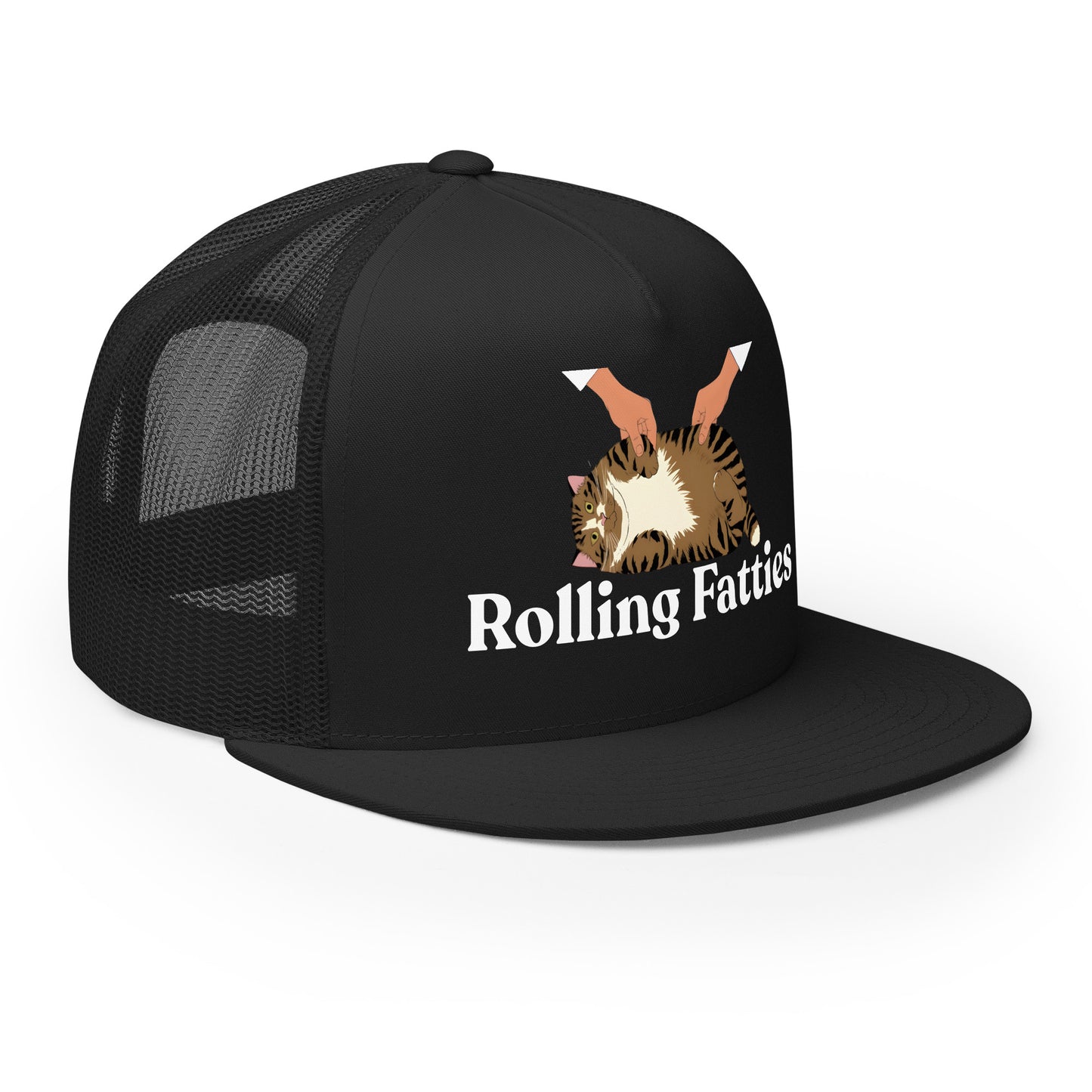 Rolling Fatties trucker hat side - black