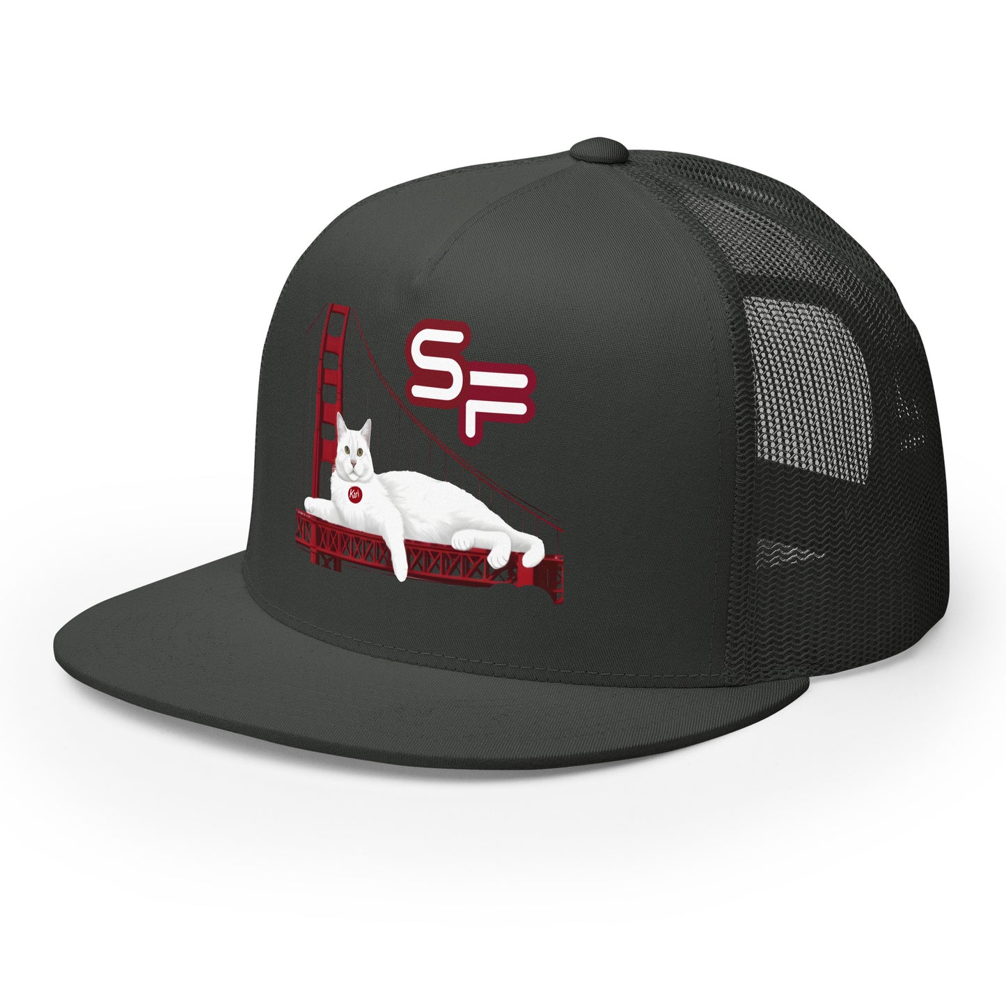 Karl The Fog Trucker Hat side - charcoal
