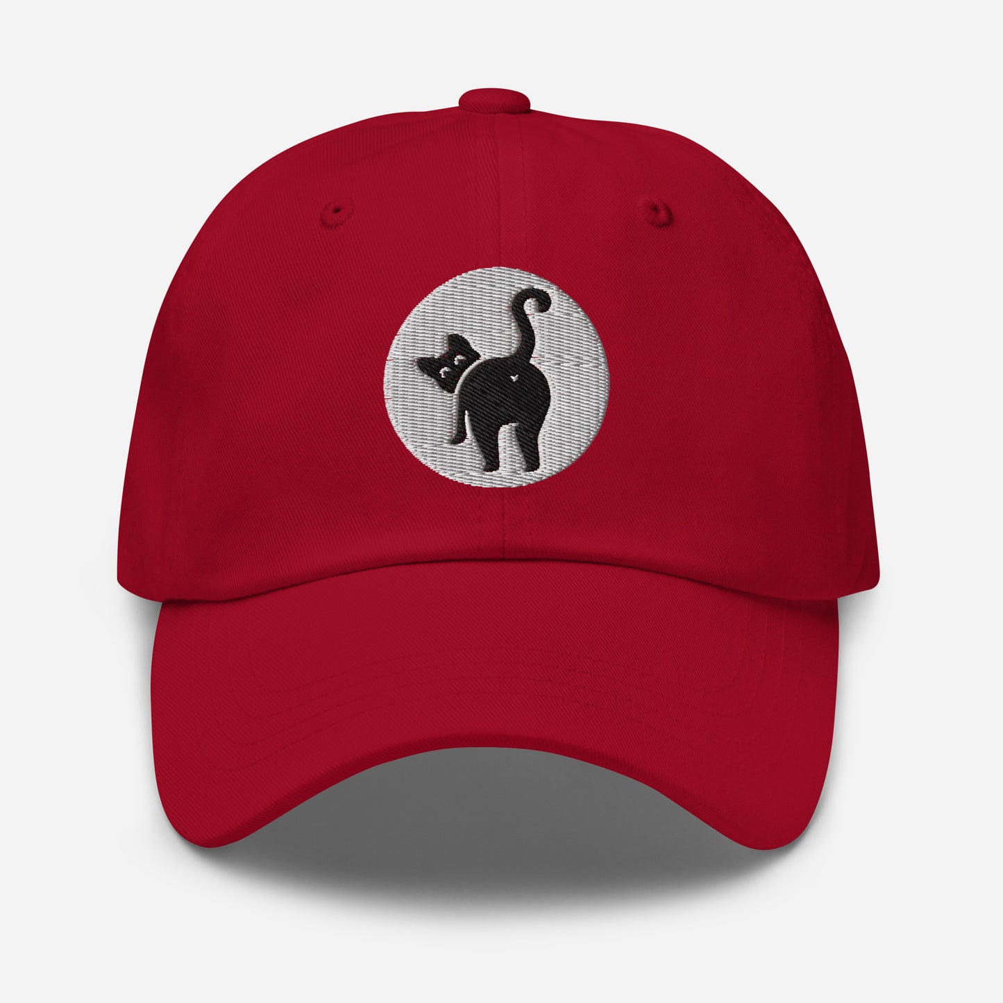 Cat Butt Dad Hat - cranberry