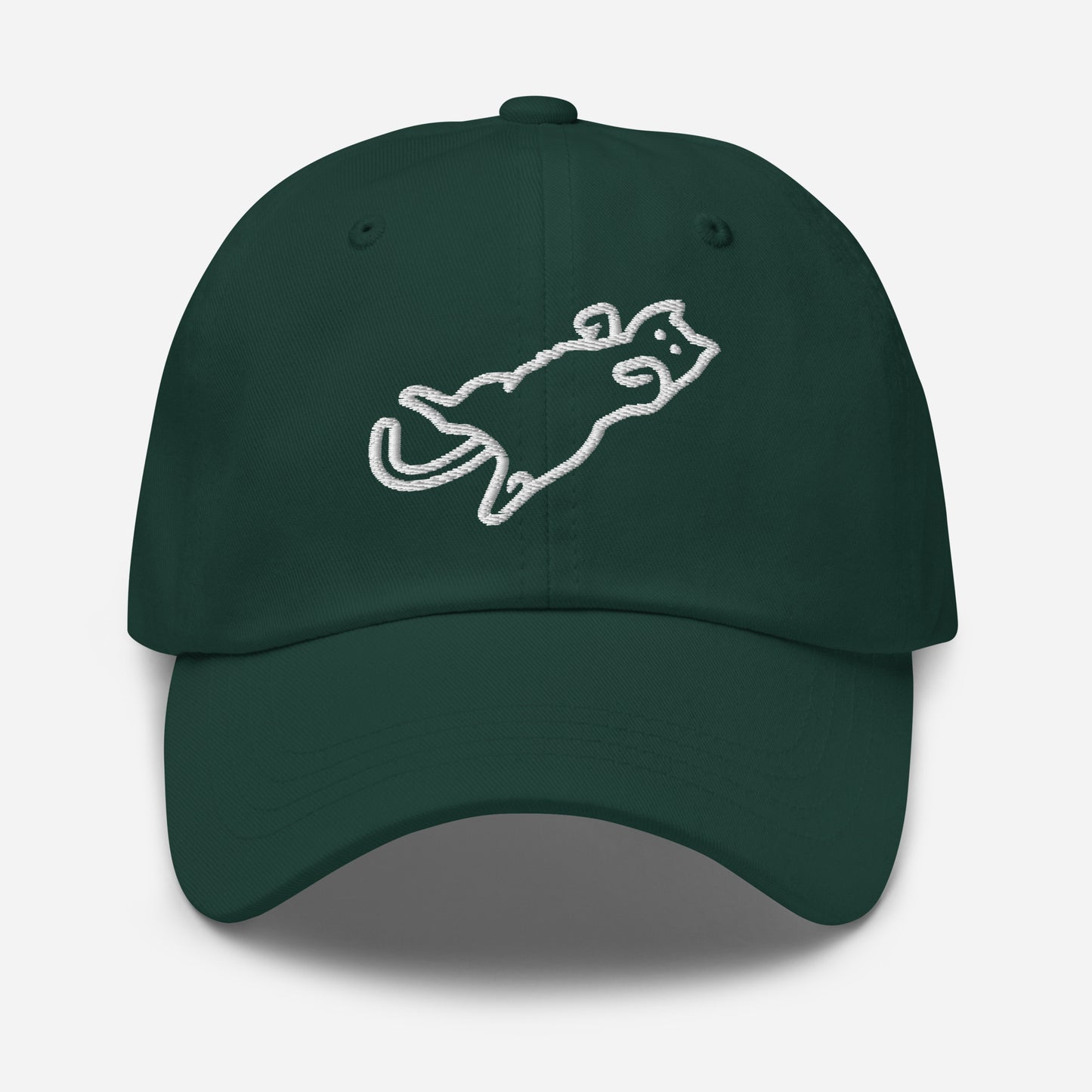 Cat on back dad hat - spruce
