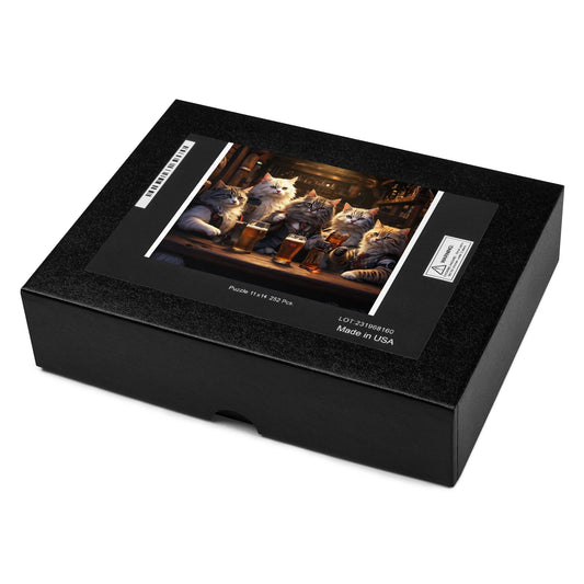Cats at a bar puzzle in the box