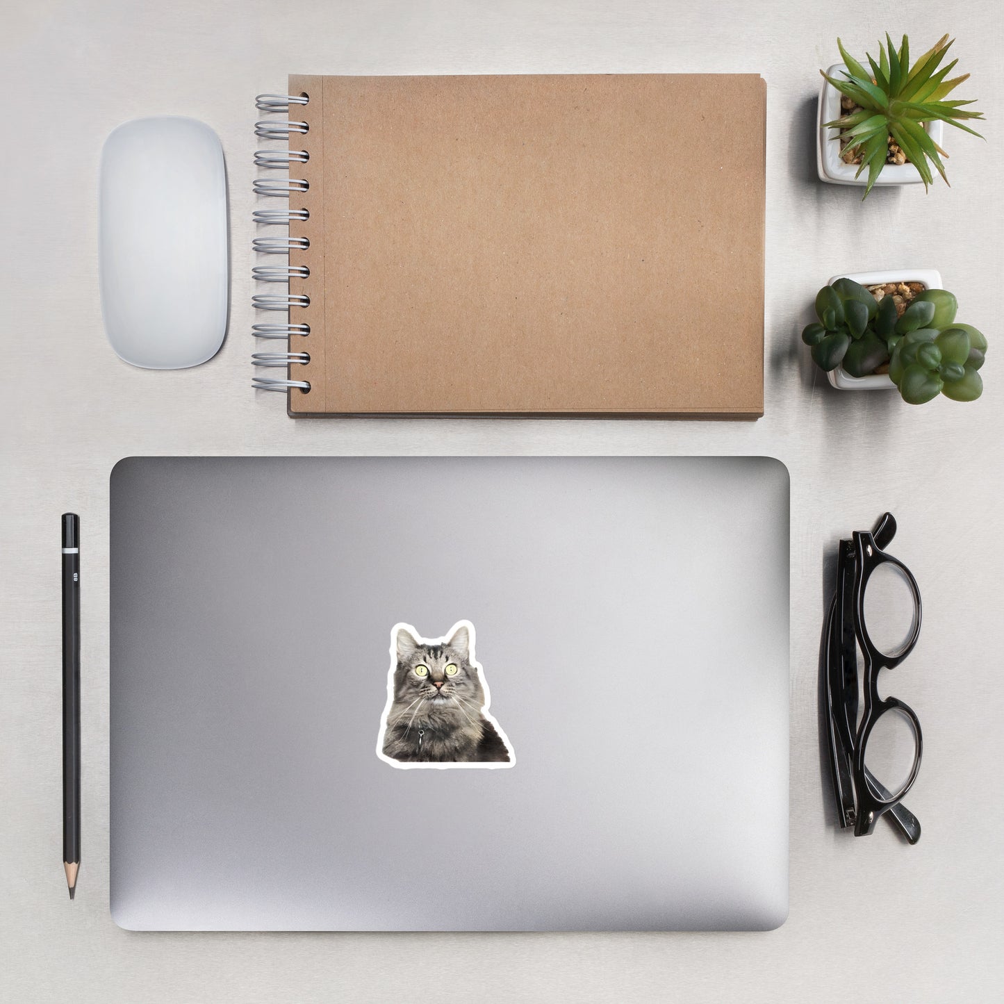 Gunther Cat Face Sticker - 3"x3"