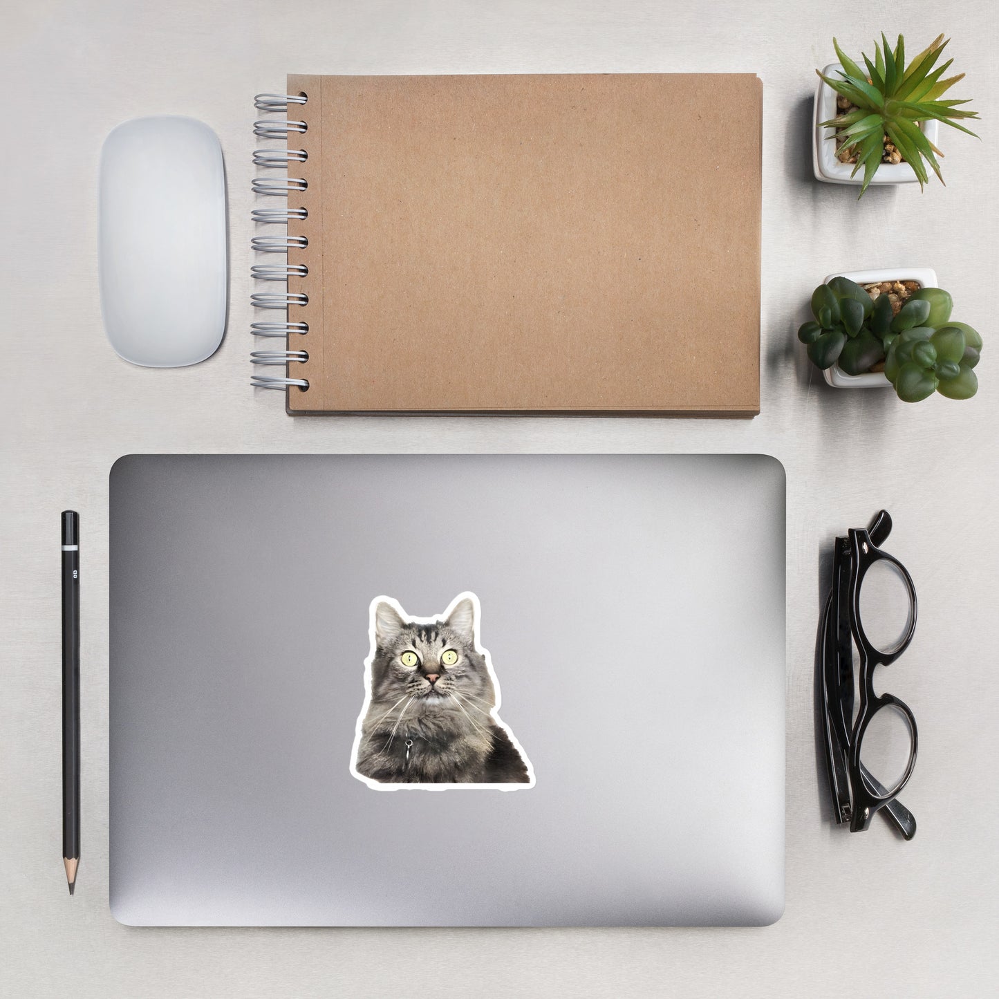 Gunther Cat Face Sticker - 4"x4"