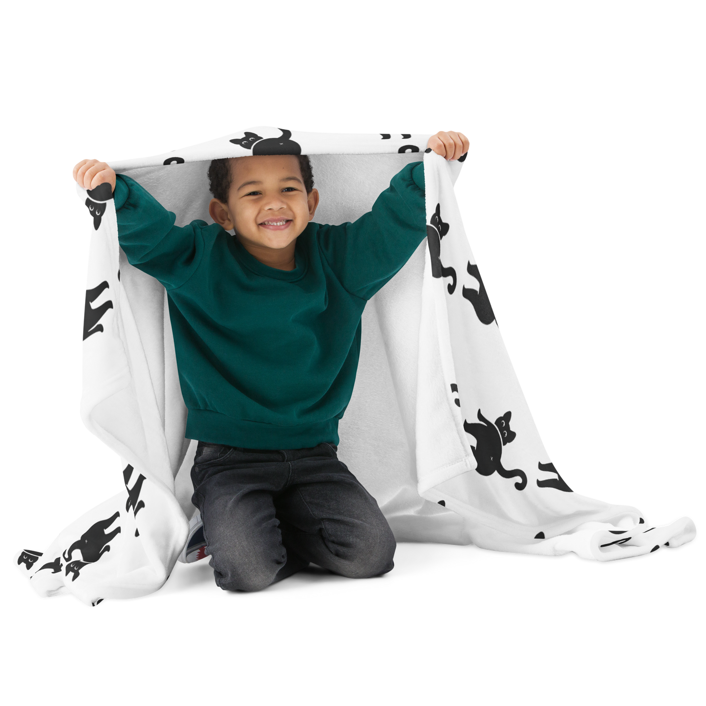 Cat butt blanket on a child - all