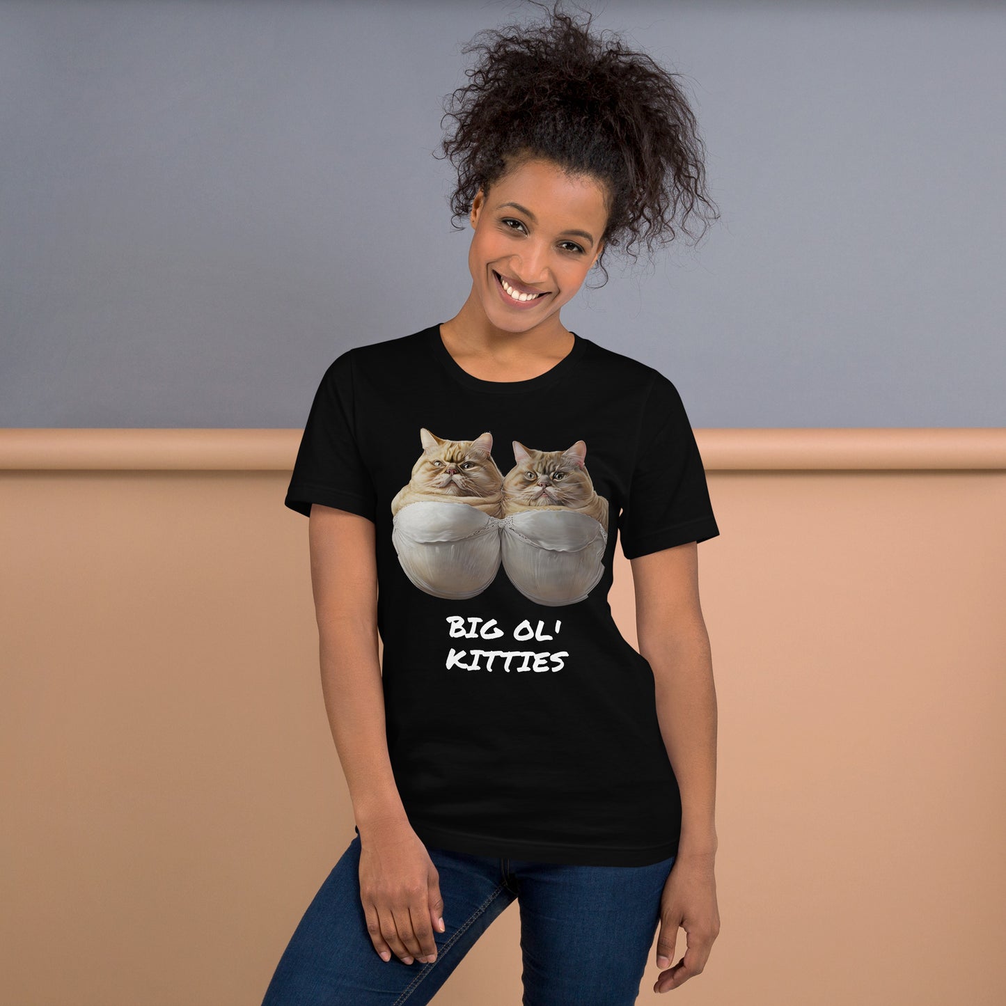 Big Ol Kitties shirt front - black