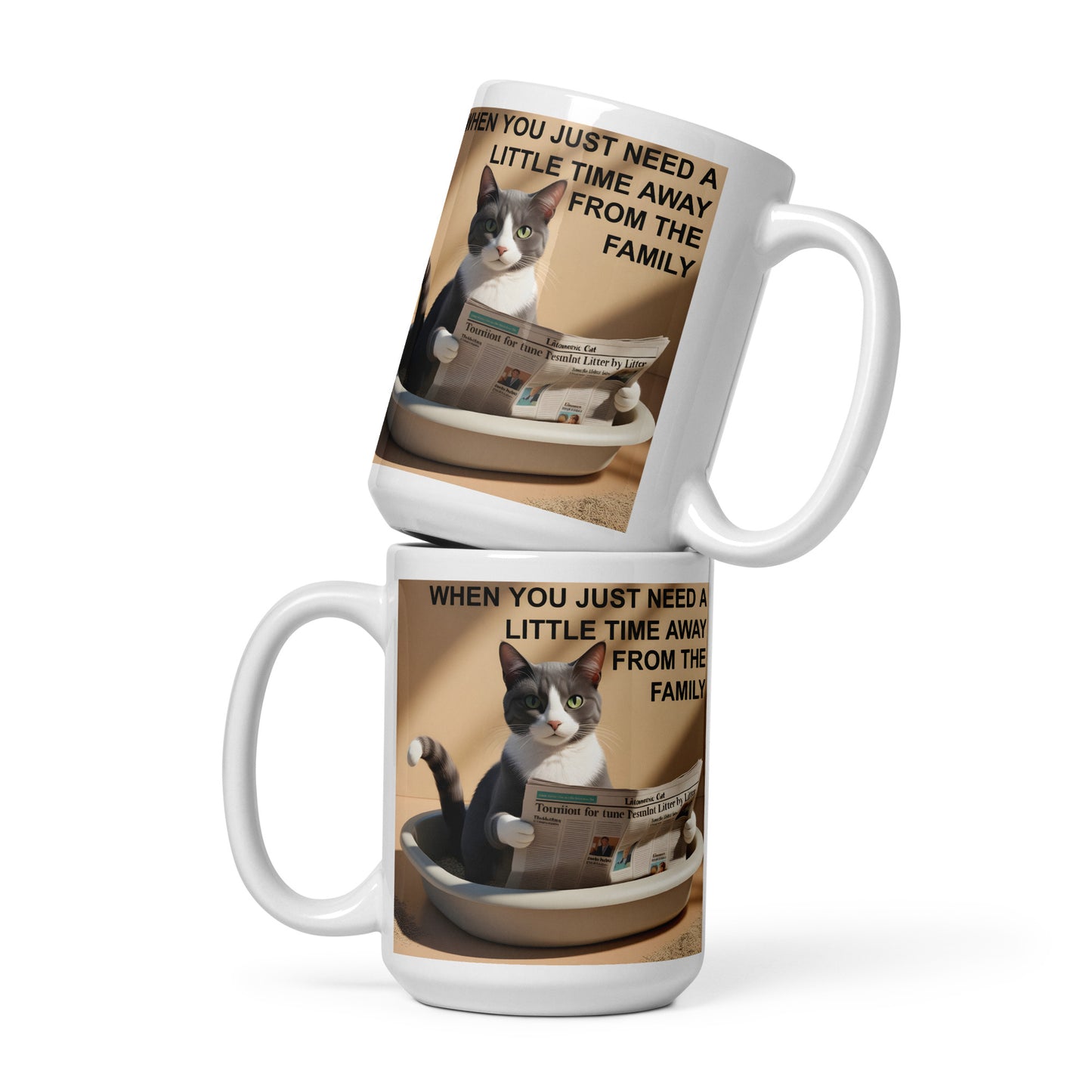 Cat Alone Time Meme Mug - 15 oz